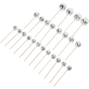 24-piece Disco Mirror Cake Decorations for 70s Themed Parties Birthdays and Weddings