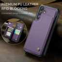 Vinich for Samsung Galaxy S26 Plus Wallet Case with Card Holder, RFID Blocking Credit Slots Kickstand Shockproof Phone Cover for Women Men, Purple