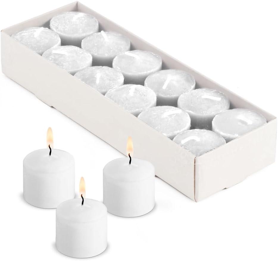 Candle Charisma Fresh Touch Scented Votive Candles - 10 Hour Burn time - Set of 12 for Dinner, Wedding, Halloween and Holiday Decorations