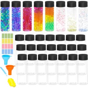 29 Pcs Empty Sensory Bottles With Lids,10 Oz/ 350 Ml Leakproof Clear Plastic Water Bottles Reusable Empty Plastic Bottles For Sensory Crafts Classroom Handmade Party Supply