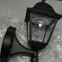 Maxsa 43319 Premium Battery-Powered Motion-Activated Decorative Outdoor Warm White LED Wall Sconce Lighting Fixture, Metal Housing, Black