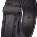Dickies Men's Dickies Unisex Leather Mechanic No-Scratch Work Belt - Buckleless, Snap-On Belt (Black)