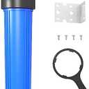 MewMore WHB20 Whole House Water Filter Housing, Fit 20"x4.5" Sediment etc Filters for Well and City Water, Big Filter Blue Pre-Filtration System for Home, 1" NPT Port, Pressure Release