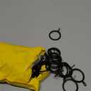 60 Pieces Metal Drapery Curtain Rings Curtain Hanging Rings and 60 Pieces Metal Curtain Drapery Pin Hooks for Window Curtain, Door Curtain and Shower Curtain (Black)