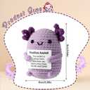 TOYMIS Positive Axolotl Crochet, Mini Cute Pocket Knitted Encouragement Axolotl Emotional Plush Animal Crochet Toy Uplifting Gifts for Friends Party Decoration Christmas Day Birthday Presents(Purple)