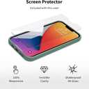 2 x Compatible with iPhone Cover 13 Pro Case Silicone with Screen Protector - Green