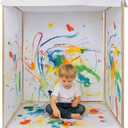 Playhouse for Kids - Reusable Wooden Frame Art & Craft Toddler Playhouse, Easy Assemble DIY Creative Doodle House with Paper, Suitable for 3 Age+