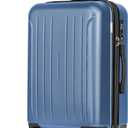 KYME Suitcase Hardshell With Double Spinner Wheels, PC+ABS TSA Lock Travel Luggage (Royal Blue, 24" Checked)