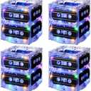 Relaxweex 4 Sets 80s 90s Glowing Cassette Tape Bucket Centerpiece 80s Party Supplies 90s Theme Birthday Party Favor Light Decoration for Music Theme Retro Hip Hop 1980 1990 Event