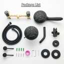 2 Handle Shower Faucet Wall Mounted Two Handles Shower Faucet Set with 8 Modes Rainfall Shower Head and 10 Modes Handheld 2 Knobs Shower Trim Kit with Rough-in Valve, Matte Black