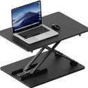Standing Desk Converter, 25.16" × 15.75"
Height Adjustable Desktop Riser, No Assembly Required, Desktop Workstation for Laptop, Monitor and Office Use, Black