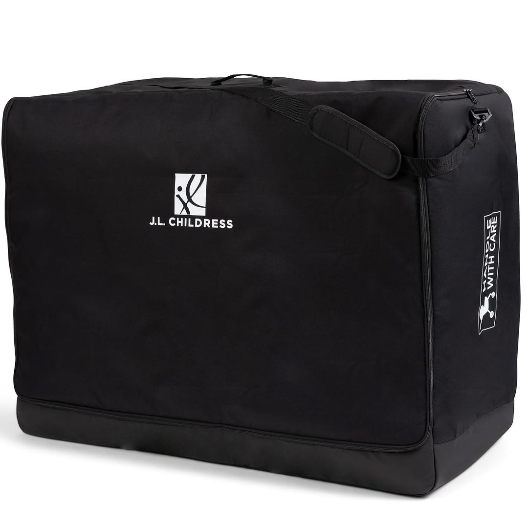 J.L. Childress Universal Stroller Travel Bag for Airplane - Fits Most Baby Strollers, Flying Essentials, Airport Accessories for Gate or Luggage Check, ID Card, AirTag Compatible - Large, Padded