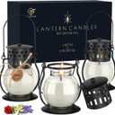 Scented Candles for Home, 3 Pack Retro Lantern Aromatherapy Candles for Home Scented, Lavender Candles Set, Soy Jar Candle Gifts for Women Men (Vanilla, Rose, Lavender)