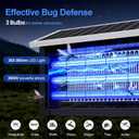 Solar Bug Zapper Outdoor Waterproof 30W for Patio, Yard, Garden, Camping | split-type solar panel, 3,500sq.ft coverage, 3,500V grid, solar+USB dual charge, 11.5ft extension cord, hang, stake & place