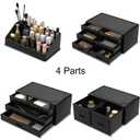 Readaeer Makeup Cosmetic Organizer Storage Drawers Display Boxes Case with 12 Drawers (Black)