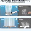 Rainshower Head with Handheld Spray, Retrofit Shower System with Solid Brass Connecter, High Pressure Shower Head with Adjustable Holder& Tub Spout, 60" Stainless Steel Hose, Brushed Nickel