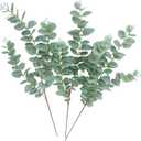 Green Fake Eucalyptus Faux Greenery Stems Silk Plants 32" Tall Leaves Olive Branches for Vases Home Decor Floral Arrangements Indoor Wedding Flowers (B:3pcs 31" Tall Grey Green Eucalyptus)