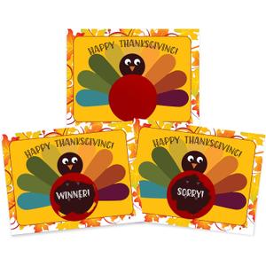 My Scratch Offs - 26 Pack Thanksgiving Turkey Friendsgiving Scratch Off Cards for Family Games, Thank You Cards Small Business, Party Games & Door Prizes