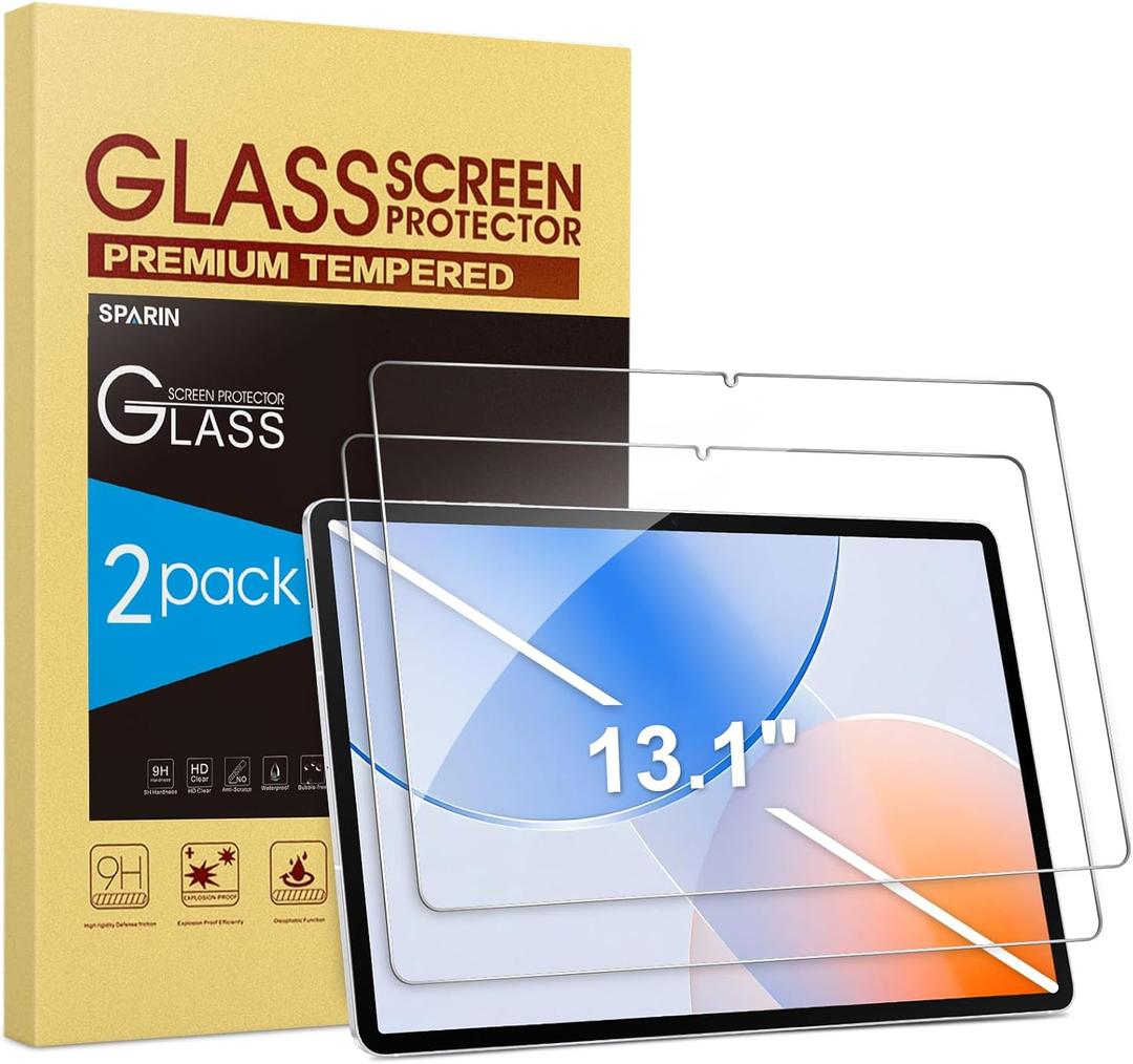 SPARIN 2 Pack 13.1 Inch Screen Protector for Samsung Galaxy Tab S10 FE Plus 2025, Tempered Glass for Samsung Tablet S10 FE+, Case Friendly Accessories, S Pen Compatible, HD Clear Film