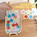 Magnetic Star Reward Jar for Kids, Personalized Behavior Chart System with Colorful Letter Stickers for Toddlers Classroom Home Positive Incentive for Potty Training, Chores, and Good Habits