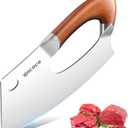 ROCOCO Meat Cleaver Knife Unique Effort Saving Kitchen Knife Professional Stainless Steel Chef Cooking Knives for Cutting Meat Vegetable Father Mother Christmas Gift Bronze