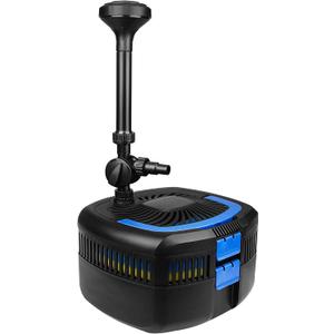 ANBULL 1370GPH Pond Filter Pump, 110V/57W All-in-one Fountain Kit, Variable Frequency Water Pump with 13W UV-C, High Efficiency Filter Water Pump for Outdoor Ponds up to 2113 Gallons