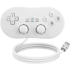 OSTENT Wired Classic Controller Gamepad Joystick for Nintendo Wii Remote Console Video Game Color White