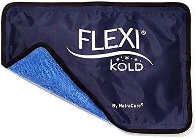 FlexiKold Reusable Gel Ice Pack with Straps – Cold Compress Pack for Injuries – Flexible Medical Ice Wrap for Back, Shoulders, Legs, Knees, Sciatica, Muscle Pain – Half Size