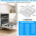 Upgraded 808602302 Dishwasher Lower Rack Compatible with Frigidaire Dishwasher Rack Parts,808602302 5304535768 154432601 FDB1050RES0 Frigidaire Kenmore Dishwasher Bottom Rack Replacement with Wheel