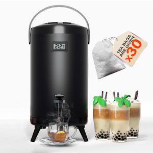 Insulated Beverage Dispenser-NON HEATING-75 Cup Cold Drink Beverage for Catering-Stainless Steel Iced Beverage Dispenser 12 L/3.2 Gallon Coffee Dispenser with Spigot for Tea,Juice (black)