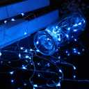 2 x Mikasol Fairy Lights Battery Operated, 1 Pack Mini 3*AAA Battery Powered Copper Wire Led Starry String Lights Firefly Lights for Bedroom, Christmas, Parties, Decoration (5m/16ft Blue)
