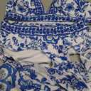 Tandarui Women High Waisted Bikini Sets Bathing Suit Tummy Control Swimsuits Two Piece Swimsuit Tie Back Summer Swimsuit L