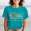 Be Kind Shirt for Women Be Real Letter Print T-Shirt Funny Kindness Matter Tee Top Cyan, XX-Large