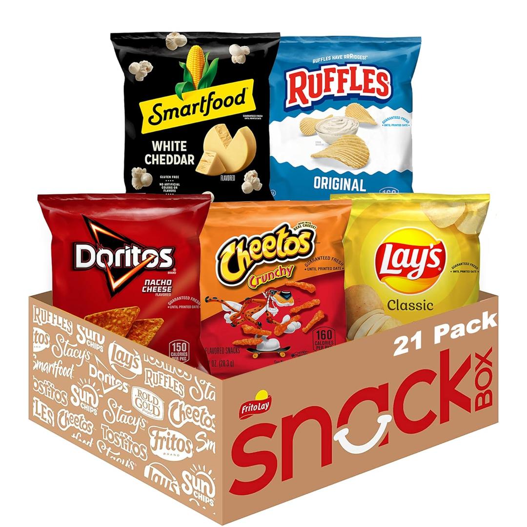 Frito-Lay Classic Mix Variety Pack, Single Serve Snack Bags (Pack of 21), Best By: 07/29/25
