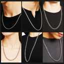 8 Pcs Chains for Men Stainless Steel Chain Necklace bulk Mens Necklace Jewelry Set Figaro Chain Cuban Link Chain Rope Chain Snake Chain