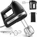 Electric Hand Mixer, Powerful 300W Hand Mixer Electric Handheld with 304 Beaters, Dough Hook,Hand Held Mixer with Turbo for Baking Cakes, Eggs, Cream Food(Black)