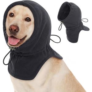 Dog Calming Hoodie Pet Ear Warmer Covers for Noise, No Flap Ear Wrap for Dogs, Quiet Ears Dog Hoodie Anxiety Relief Dogs Hat Calming Hood Head Cover, Darkgrey M