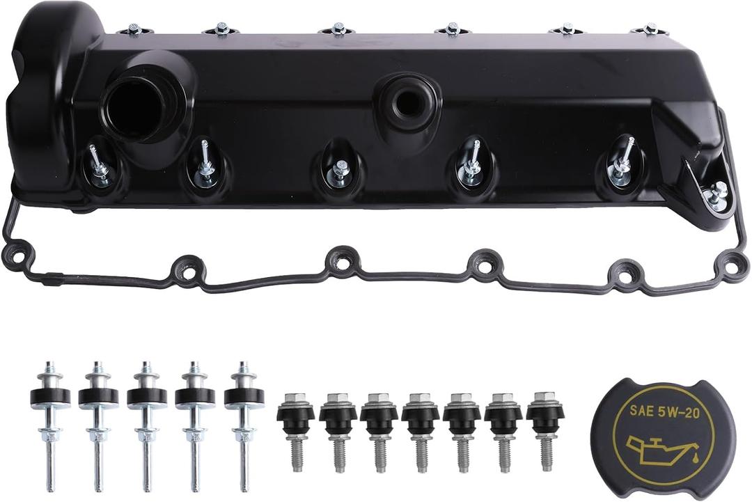 Right Side Aluminum Engine Valve Cover Compatible with Ford F-150 F-250 F-350 E-350 Super Duty Excursion 2000-2007 4.6L 5.4L 6.0L 6.8L V8 Replace 7L3Z6582B 7C3Z6582A
