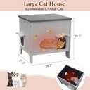 Deblue Outdoor Cat House with Insulated Liner, Large Weatherpoof Plastic Insulated Cats Houses with Escape Door Indoor Waterproof Feral/Pet Cat Shelter Outside for Puppy, Rabbit for Winter,Grey