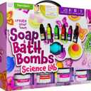 Dan&Darci Soap & Bath Bomb Making Kit for Kids, 3-in-1 Spa Science Kits, Craft Gifts for Girls & Boys Age 6-12 Year Old Girl Crafts: DIY Experiment Toys, Gift for Kid Ages