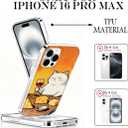 for iPhone 16 Pro Max Case, Animal Print Case for iPhone 16 Pro Max, Scratch Resistant Shockproof Cover, Aesthetic Clear Phone Cover, Cheese and Wine Cat, Elegant Cat Cases（B100）
