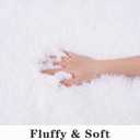 White Fluffy Rugs for Living Room Bedroom, 9x12 Shaggy Area Rug