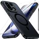 Magnetic Case for Oneplus 15 5G with Screen Protector [Compatible with Magsafe][Wrist Strap] Translucent Matte Slim Protective Phone Cover(Black)