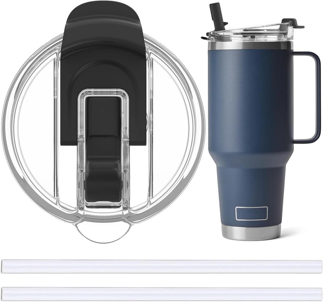 Jmoe USA 42oz, 35oz, 30oz, 26oz Replacement Straw Lid For Yeti Rambler With Handle | Fits Reduce 40oz Tumblers | Fits Hydroflask Traveler 32oz & 40oz | 2-in-1 Leak Proof Accessory (1-Pack)