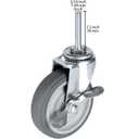 Finnhomy Caster Wheels 3 Inch Set of 4 Heavy Duty Threaded Stem Casters 5/16"-18x1-1/2 Swivel Rubber Industrial Castors Locking Wheels for Wire Shelving/Furniture/Carts Load Bearing 720 Lbs Gray