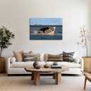 Funny Black Cat Wall Art Quirky Cat and Shark Pictures Canvas Print Abstract Ocean Animal Posters Wall Decor for Room Bedroom Living Room Bathroom Hilarious Sea Life Painting 12x18inch Framed (12L" x 18W")