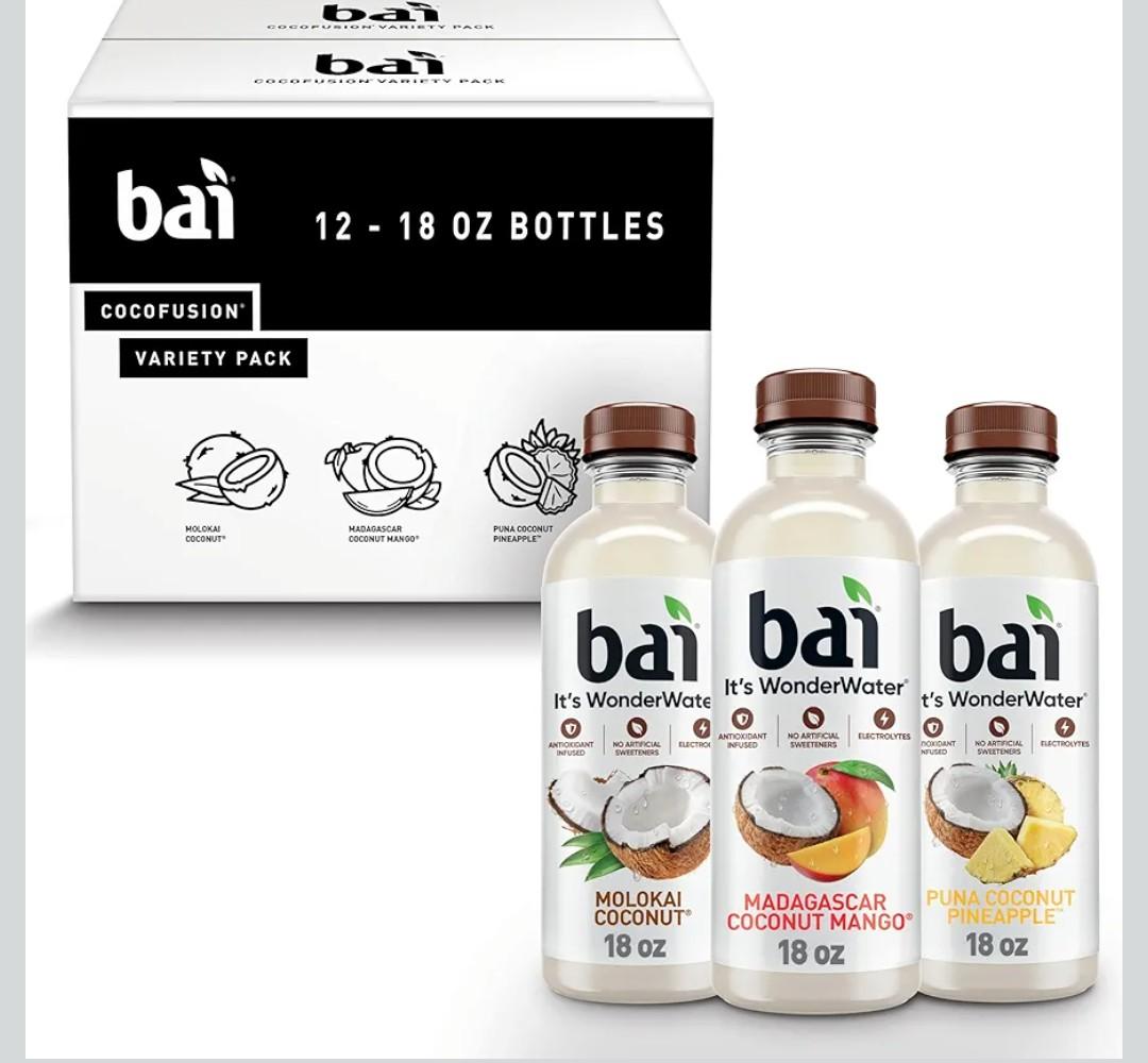 Bai Coconut Variety Pack, Antioxidant Infused Water Beverage, with Vitamin C and No Artificial Sweeteners, 18 fl oz bottles, 12 pack, BBD February 15, 2026