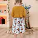 Toddler Girl Sleeveless Dresses and Long Sleeve Ruffle Cardigan 2 Piece Fall Outfits for 2-8T (3-4T, A3-butterfly 01)