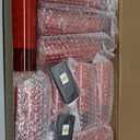 Flickering Flameless Candles Battery Operated with Remote and 2/4/6/8 H Timer Plexiglass Led Pillar Candles Pack of 9 (D2.3 xH5.5 6.5" 7.5") with Realistic 3D Wick Candles for Home Decor(Red)