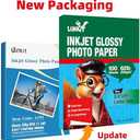 Uinkit 100 Sheets Thick Inkjet Glossy Photo Paper Picture 8.5x11 62lb 230g 11.1mil Cardstock Postcard Brochure For Dye Ink Inkjet Printer